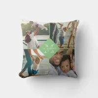 Custom Instagram 8 Photos Collage Family Monogram Throw Pillow