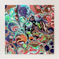 Colorful modern Abstract Fluid Art   Jigsaw Puzzle