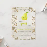 We Can Pearly Wait Fall Pear Baby Shower Invitation