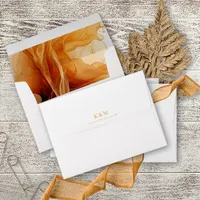 Amber Brandy Abstract Ink Wedding White ID1089 Envelope