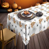 Trick or Treat Typography w/Spiders Pattern ID680 Tablecloth