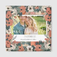 Vintage Garden Floral Save The Date with Photo Magnet