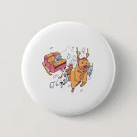Christmas Dogs and Cat Sled Button