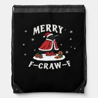 F-Craw-F Crow Christmas F-Caw-F Raven Christmas Cl Drawstring Bag