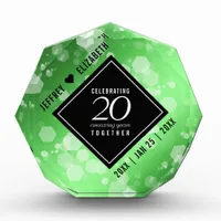 Elegant 20th Emerald Wedding Anniversary Acrylic Award