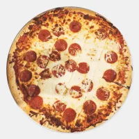 Pepperoni and Cheese Pizza    Classic Round Sticker