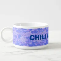 Camouflage Pastel Blue Abstract Pattern Chili Bowl