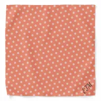 Peach Polka Dot Monogram Retro Stylish Bandana