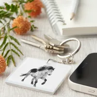 Icelandic horse in motion keychain