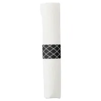 White on Black Art Deco Line Art Napkin Bands