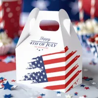 Grunge American Flag Happy 4th July ID1104 Favor Boxes