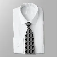Drum Set Black Silhouette Pattern Necktie