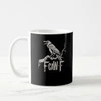 F-Caw-F Crow Pun Funny Bird Cawing Grunge Back Coffee Mug