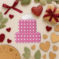 Playful Pink Ribbon Heart Row Wrapping Paper