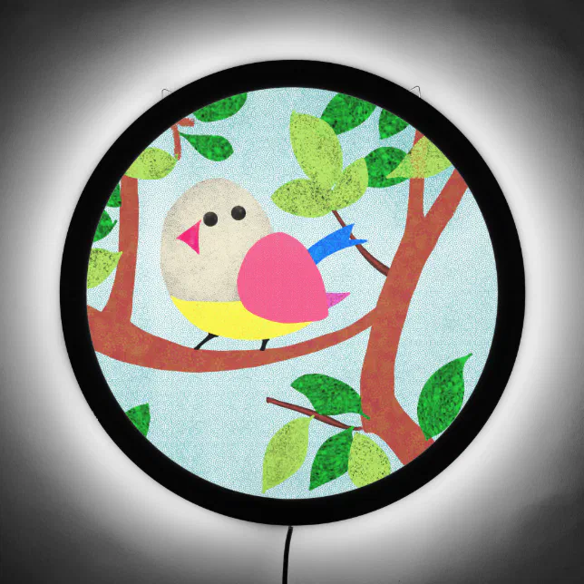 Bird in a tree LED sign