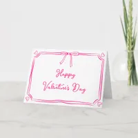 Timeless Valentine's Day Coquette Bow Girly Pink Card