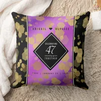 Elegant 47th Amethyst Wedding Anniversary Throw Pillow