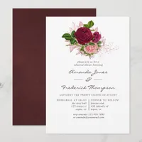 Vintage Chic Blush and Burgundy Rehearsal Dinner Invitation