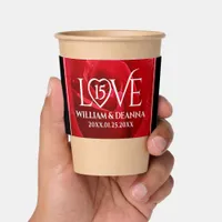 Elegant 15th Rose Wedding Anniversary Celebration Coffee Cup Sleeve