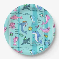 Happy Birthday Baby Shark Doo Doo Doo Party Paper Plates