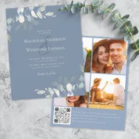 Budget Wedding Invitation | Eucalyptus QR Code