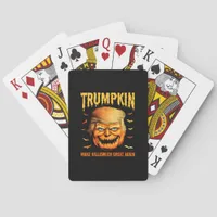 Funny Usa Pumpkin Trumpkin Make Halloween Great Ag Poker Cards