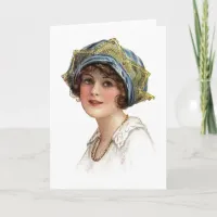 Vintage Lady Coronet With Lace Card