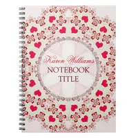 Red Love Hearts Country Lace Notebook