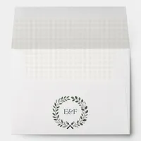 Rustic Monogram I Do BBQ Wedding Envelope