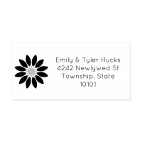 Floral Four-Line Return Address Self-inking Stamp