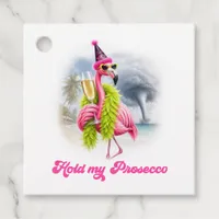 Funny Prosecco Flamingo Beach Bachelorette Favor Tags