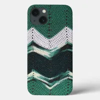 Phone Case - Crocheted Chevron in Green