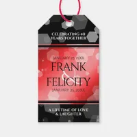 Elegant 40th 80th Ruby Wedding Anniversary Gift Tags
