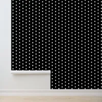 Polka Dot Black White Patterned Abstract Chic Wallpaper