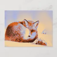 *~* Artsy Red Fox Ap18 Artistic  Painting Wildlife Postcard