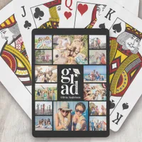 Create Your Own Photo Collage Graduate Black Poker Cards