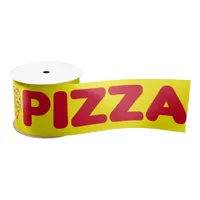 Love Pizza Red and Yellow Hearts Junk Food Satin Ribbon