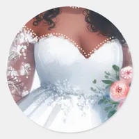 Elegant bridal shower bachelorette classic round sticker