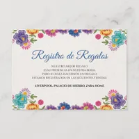 Colorful Floral Botanical Fiesta Spanish Wedding Enclosure Card