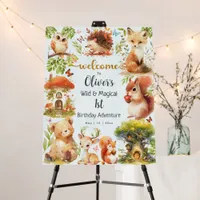Enchanted Forest Wild One Boy Birthday Invitation Foam Board