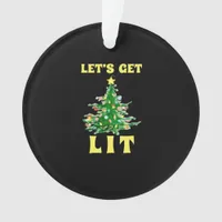 Let's Get Lit Funny Christmas Drinking Classic Ornament