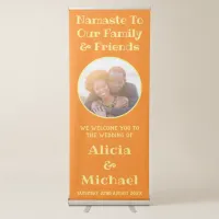 Wedding Welcome | Photo And Name Orange Yellow Retractable Banner