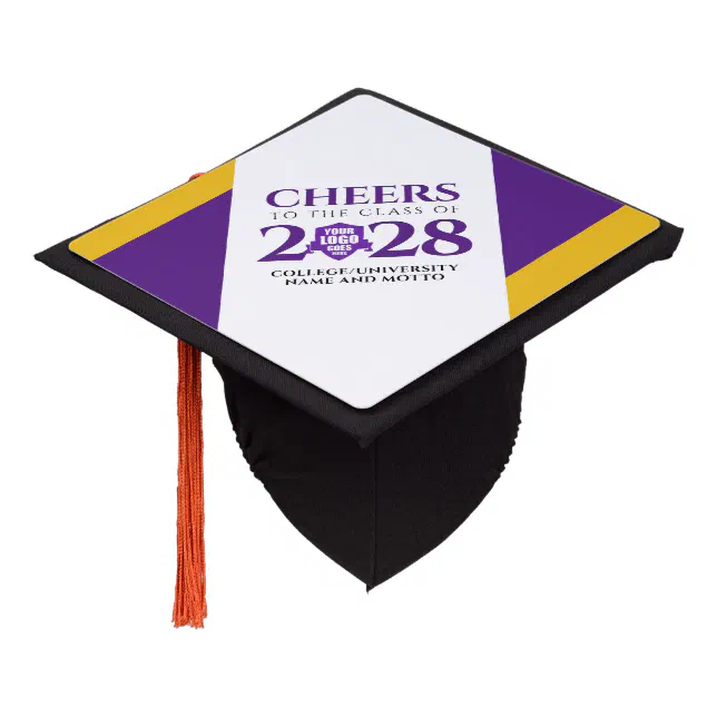 Purple Gold School College University Graduation Graduation Cap Topper