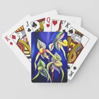 Watercolor Orchid The Paphiopedilum Lady's Slipper Poker Cards