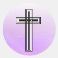 Purple and Black Cross Religious Stickers