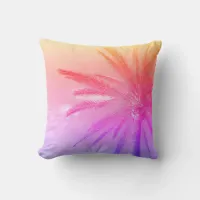 Pastel Palm Tree Funky Summer Throw Pillow