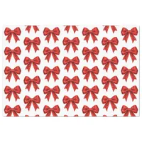 Festive Red Glitter Coquette Bow Christmas  Tissue Paper