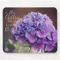 Purple Hydrangea Christian Mothers Day Verse Mouse Pad