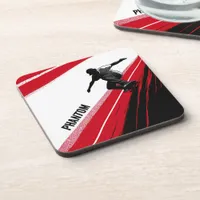 Red White and Black Skater Beverage Coaster