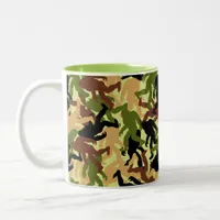 Camouflage Camo Bigfoot Patterned Hunting Two-Tone Coffee Mug